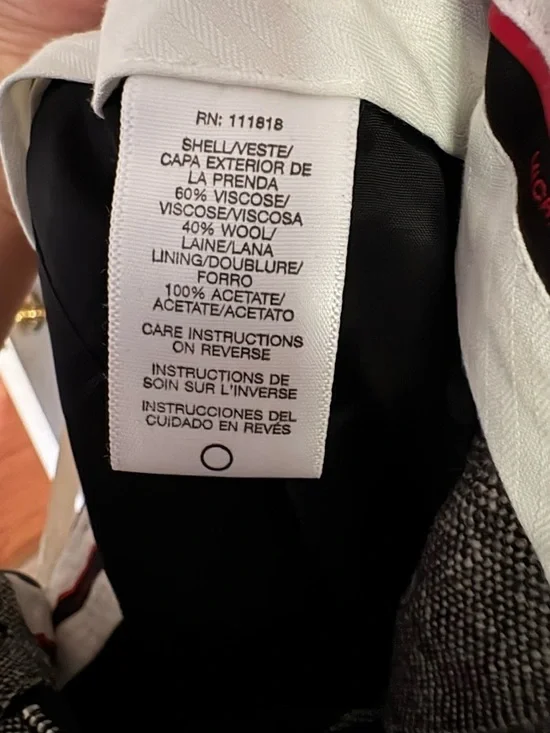 Michael Kors Gray Herringbone Tailored Straight-Leg Trousers - Picture 10 of 10